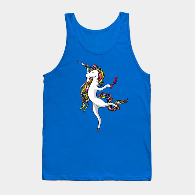 Unicorn Hairdresser Hairstylist Tank Top by underheaven